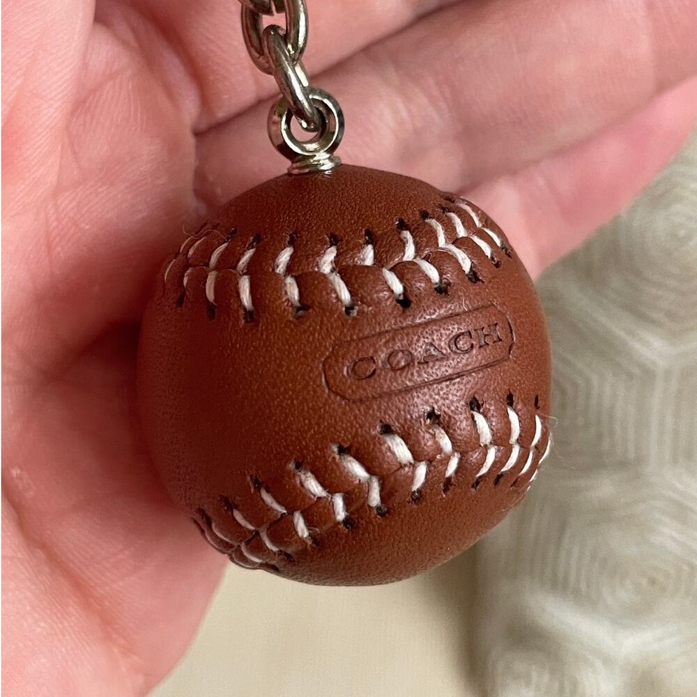 Super Rare Y2K Coach Leather Baseball Bag Charm Keychain | Retired NWOT